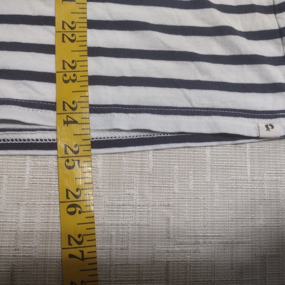 Pact Basic T-Shirt Womens Blue & White Striped Tee Sz M Organic Cotton - Picture 6 of 6